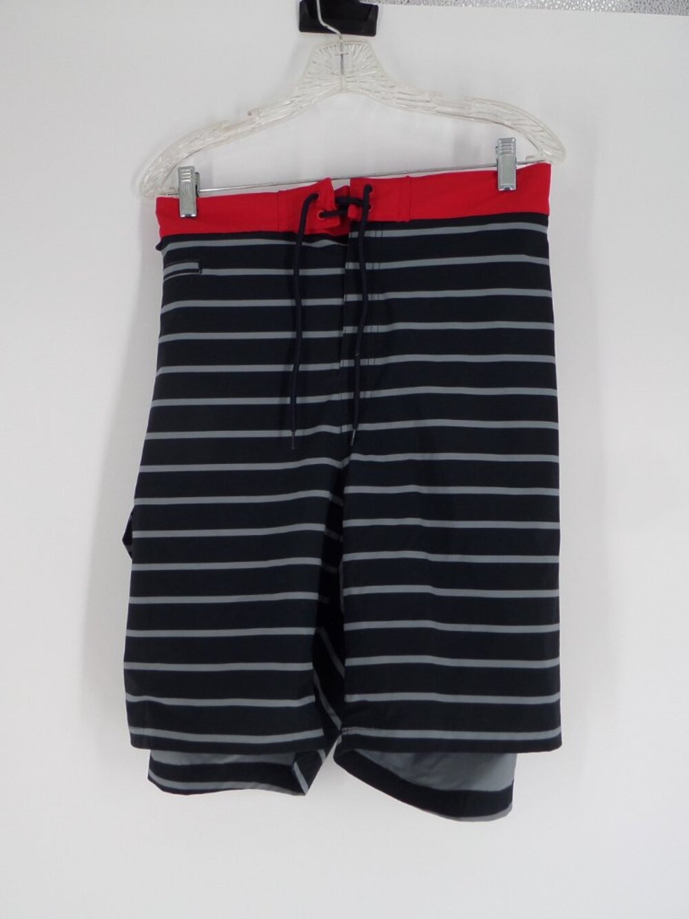 Duluth Trading Men's Swim Shorts Black Stripe Size 48W